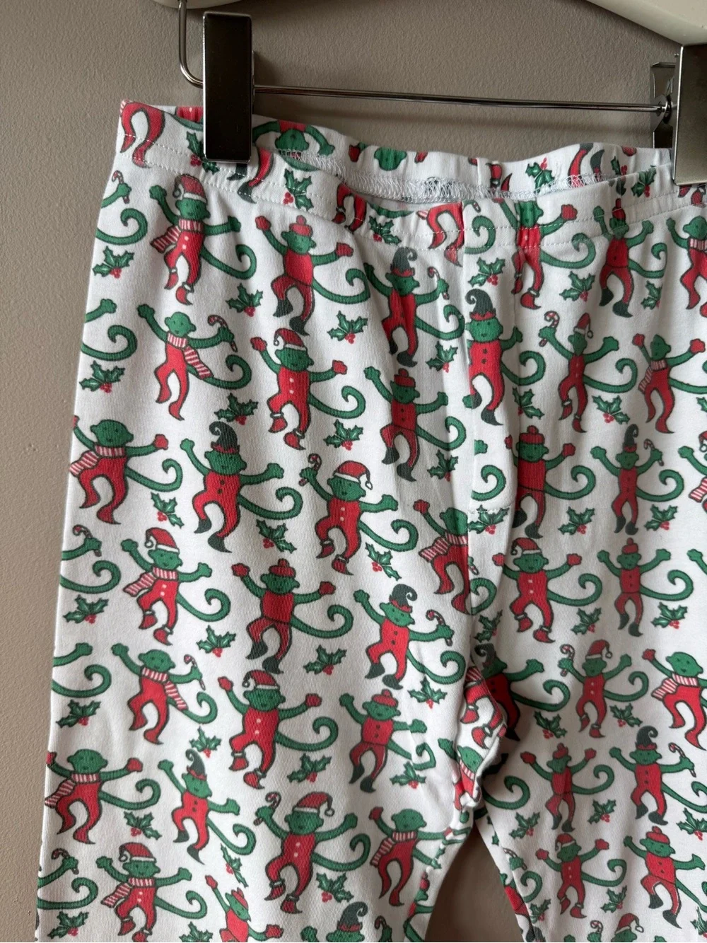 Roller Rabbit Kids Monkey Christmas Holiday Print Pajamas Bottoms Only 10 Years